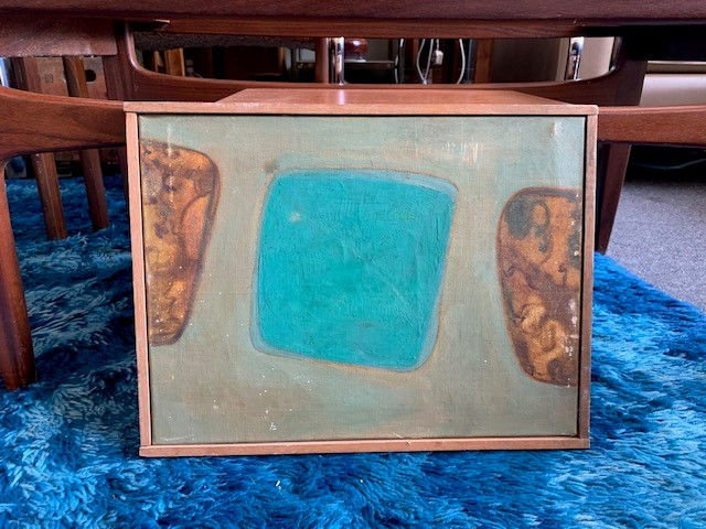 Original Mid-Century Abstract Oil Painting - Framed