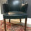 VINTAGE 1940'S/50'S ORIGINAL BLUE LEATHER CHAIR - GREAT COLOUR & LOVELY WEAR
