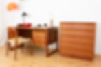 A mid century teak desk with drawers table from the 50s 60s Danish Design Vintage Dining s