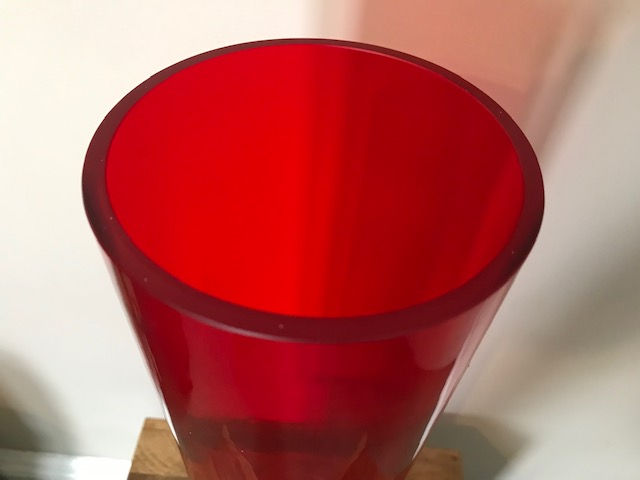 Large Vintage Red Scandinavian Glass Vase