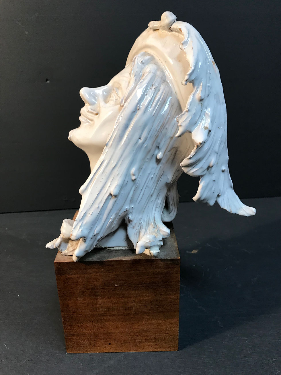 20TH CENTURY CERAMIC GLAZED BUST - SIGNED "P.CIANTELLI"