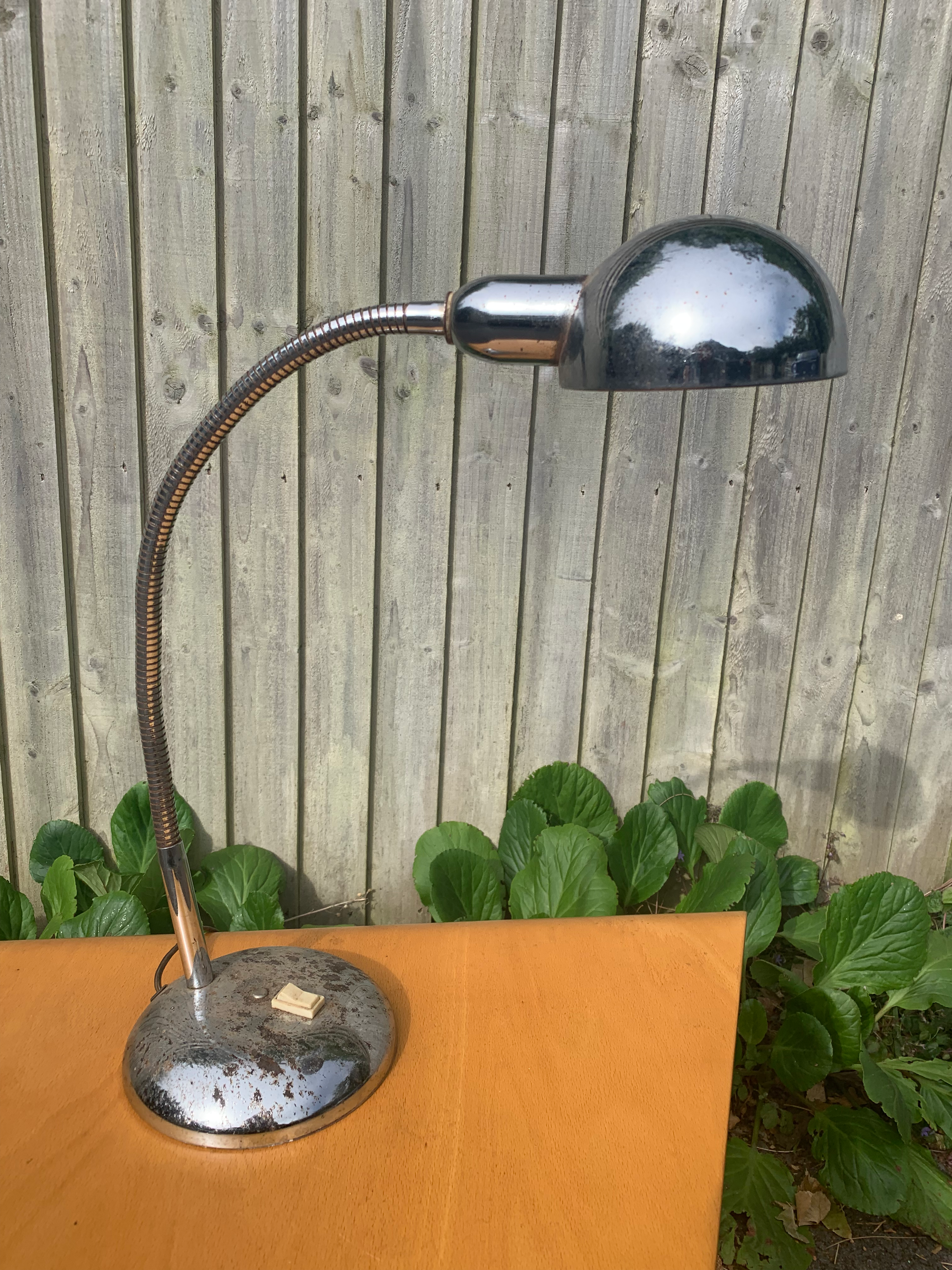 Vintage Chrome large adjustable desk lamp