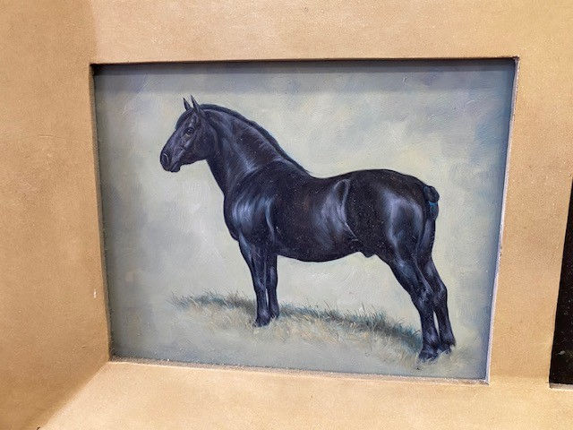 Thumbnail: 20th Century School of Art Original Oil horse potrait Paintings