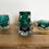 Vintage Liskeard Glass cornwall green nobbly vases - set of 3