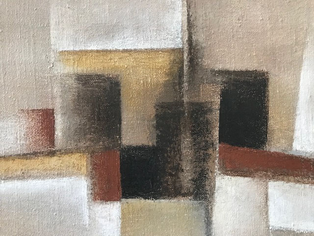 Mid-Century Original Abtract Oil Painting - by 'E.Parker'