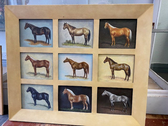 20th Century School of Art Original Oil horse potrait Paintings