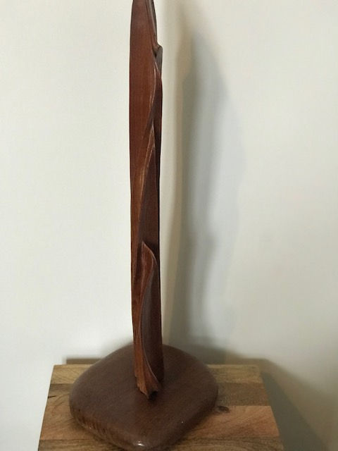 Unusual Large Mid-Century Carved Teak Sculture