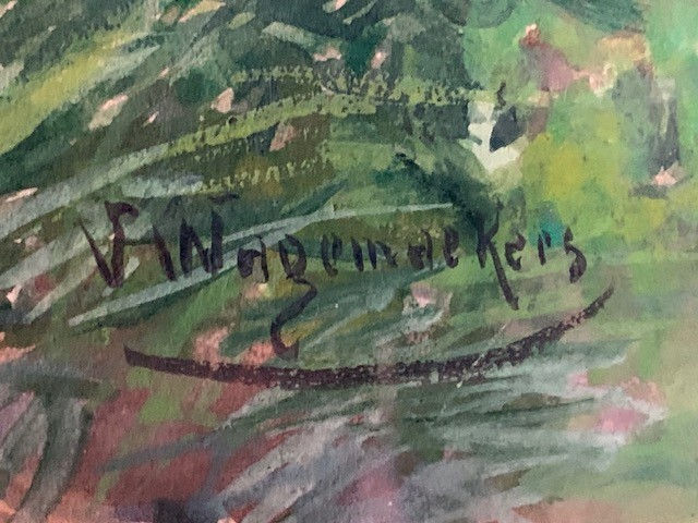 Original Mid-Century Watercolour Painting by Belgium artist 'Victor Wagemaekers