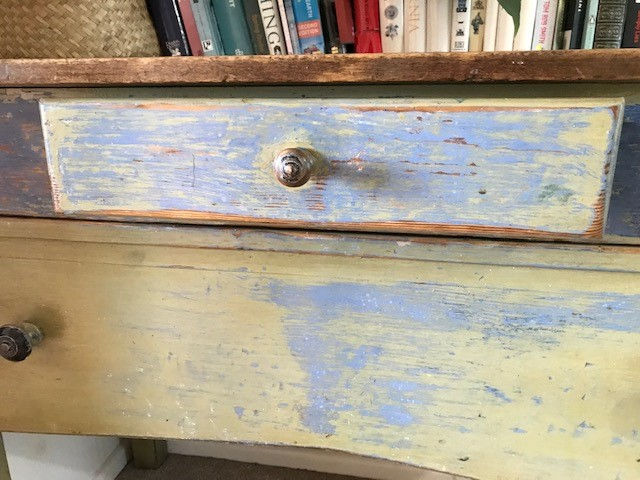 19th Century Antique French Walnut Painted washstand/sideboard/Console