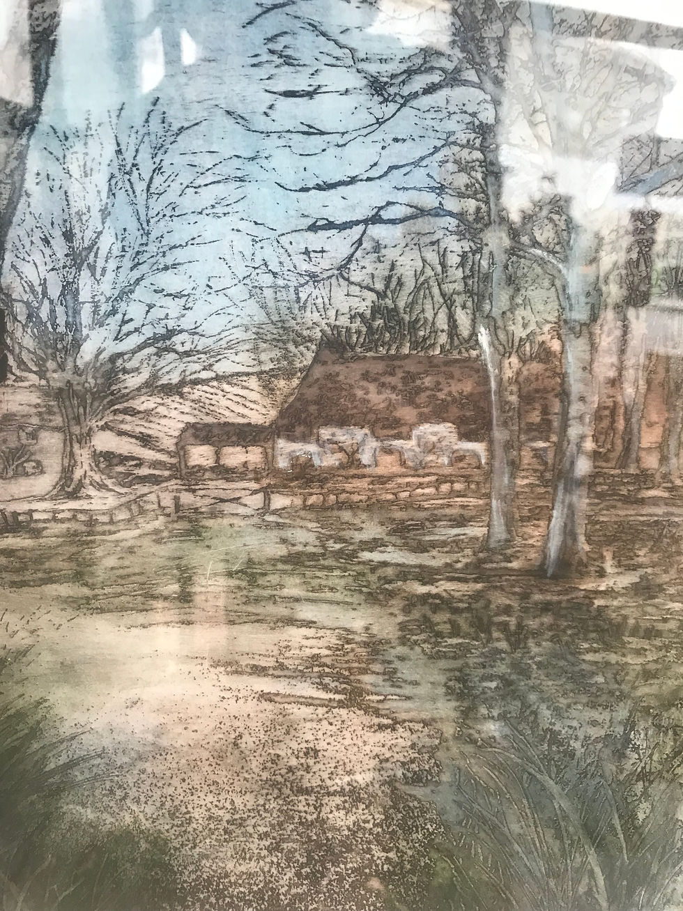 ORIGINAL COLOURED/WASHED ETCHING - BY 'MARGRET LEVINSON'