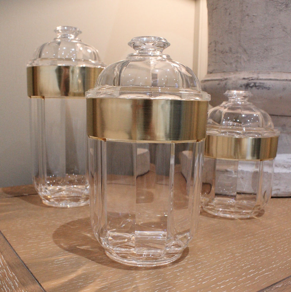 Medium Light Gold Acrylic Canister