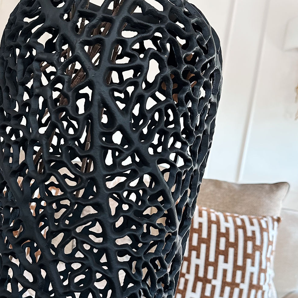 Black Cast Lattice Vase