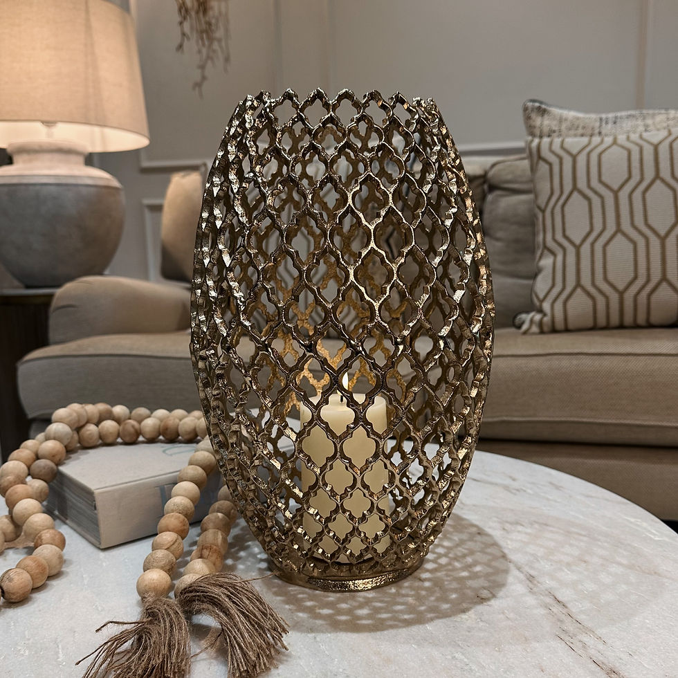 Penny Gold Hurricane Vase