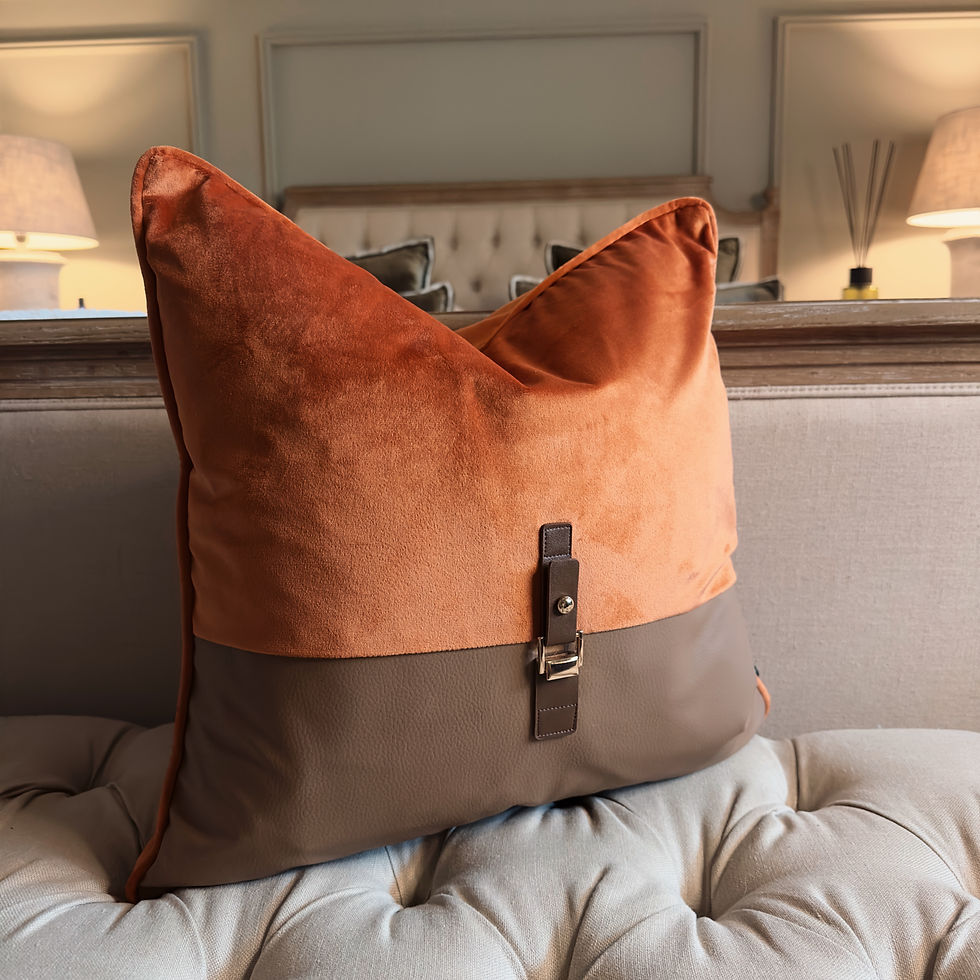 Lavish Buckle Terracotta Cushion 18''