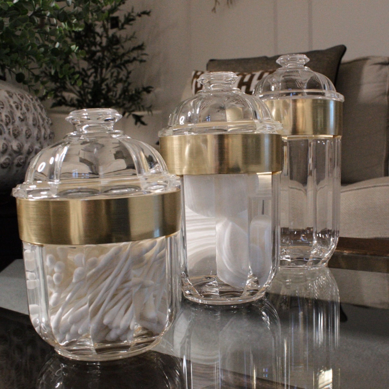 Medium Light Gold Acrylic Canister