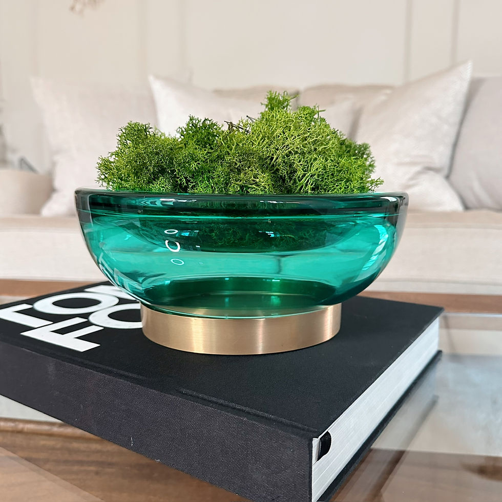 Thumbnail: Jorum Collection Glass Bowl with Brass Detail styled on a book.