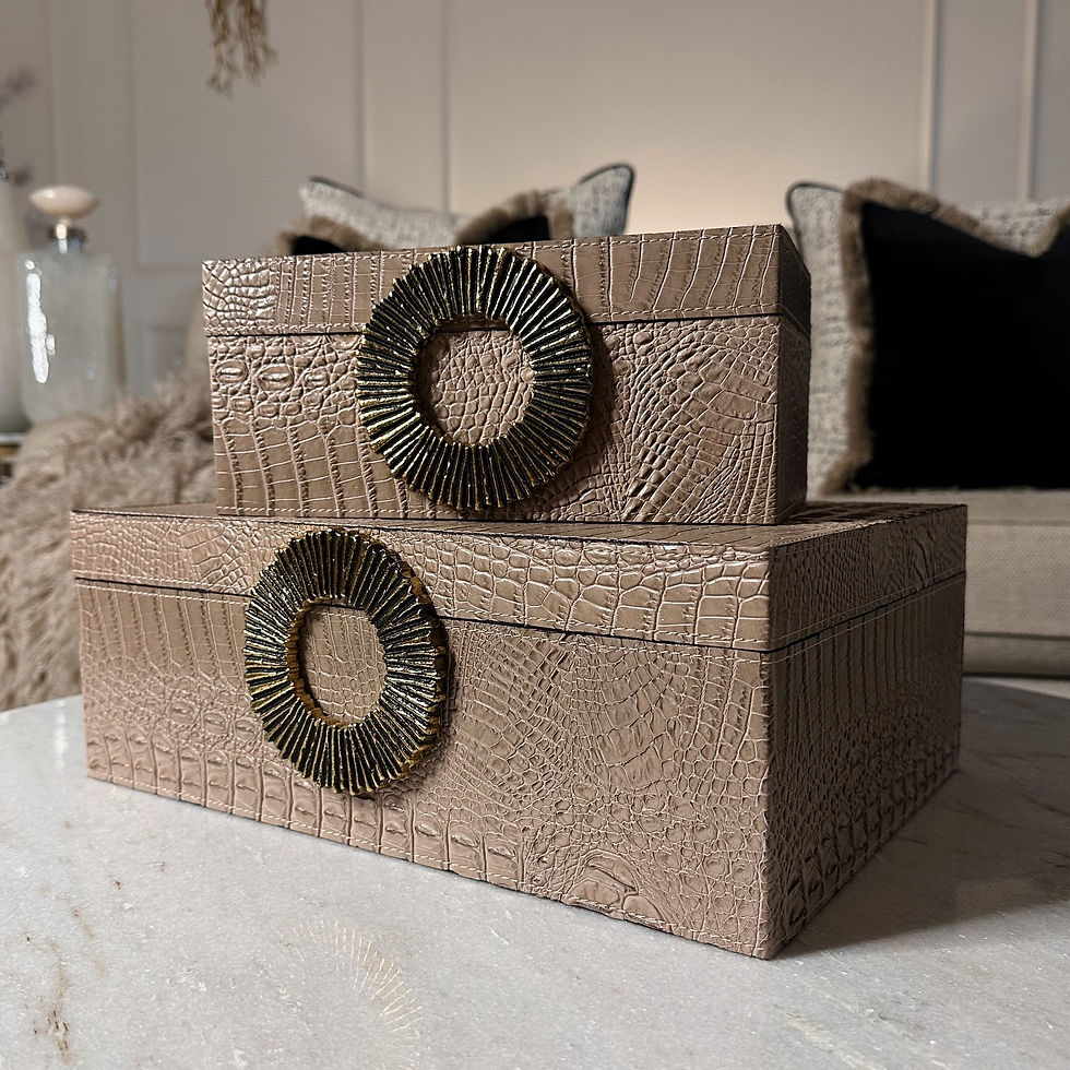 XL Beige Decorative Box (Set of 2)