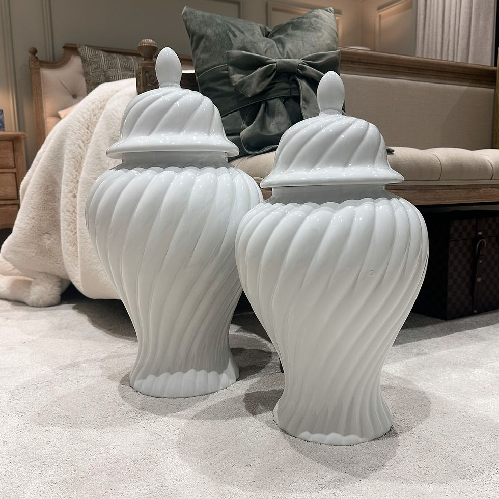 Thumbnail: Damson Large Ceramic White Jar