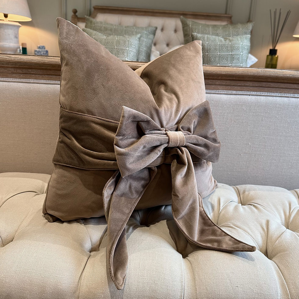 Lavish Tiedup Taupe Cushion 18''