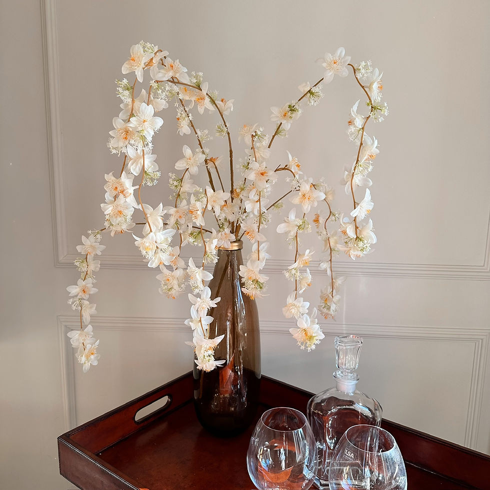 Ivory Trailing Cherry Blossom Spray 108cm