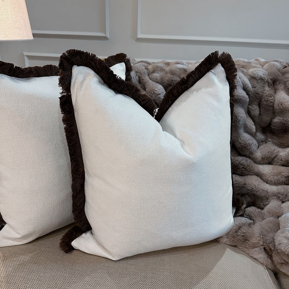 Chocolate Fringed Hugo Cushion 22''