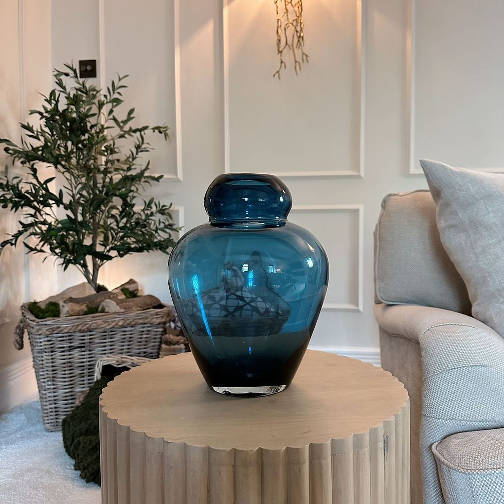 Thumbnail: Opaque Blue Glass Vase as a stand alone piece.