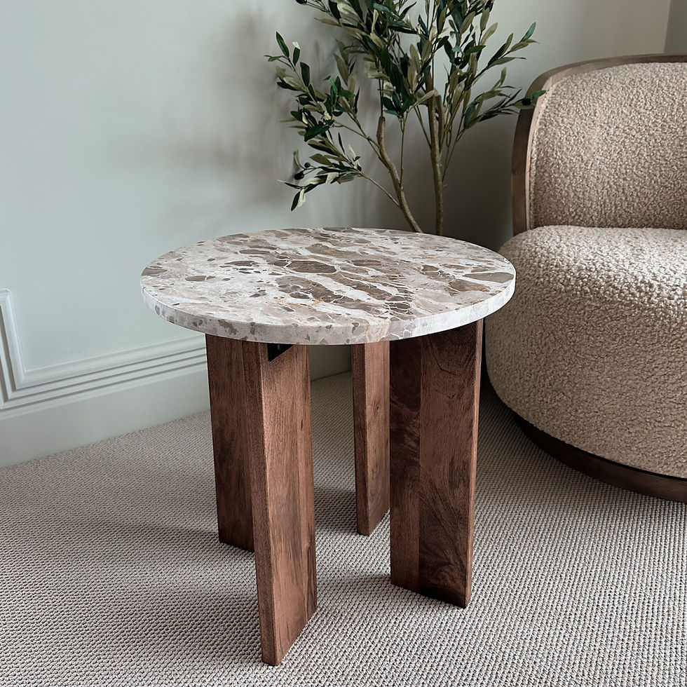 Thumbnail: Mathilde Marble Beige Side Table