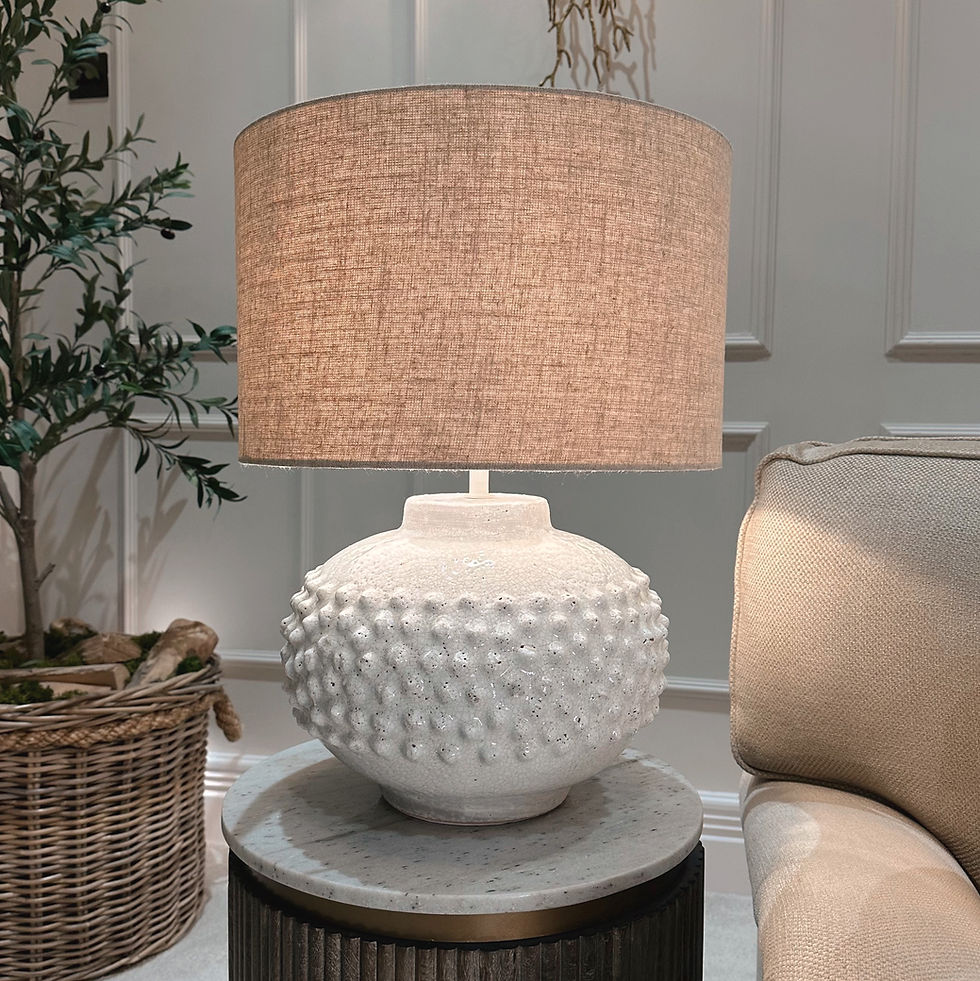 Thumbnail: White Glazed Nobbled Lamp