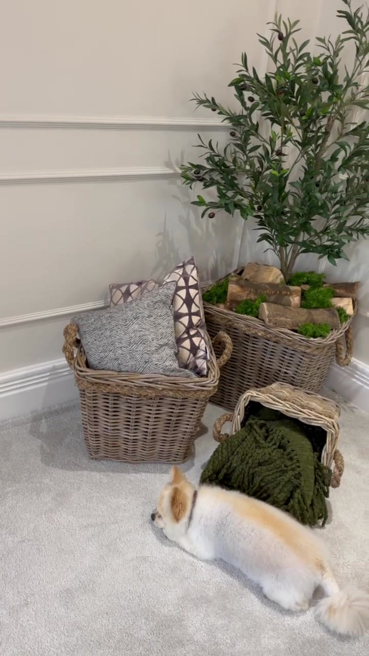 Thumbnail: Lavish Square Wicker Baskets with Rope Handles (Set of 3)