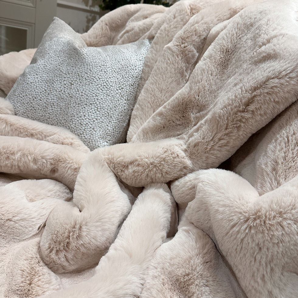 Thumbnail: Close up of the Rapture Light Beige Throw.