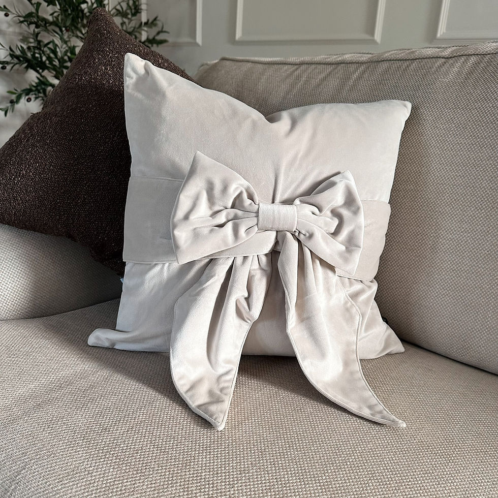 Thumbnail: Lavish Tiedup Cream Cushion 18'' styled in a living room.