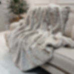 Camberwell Taupe Throw styled in a living room.