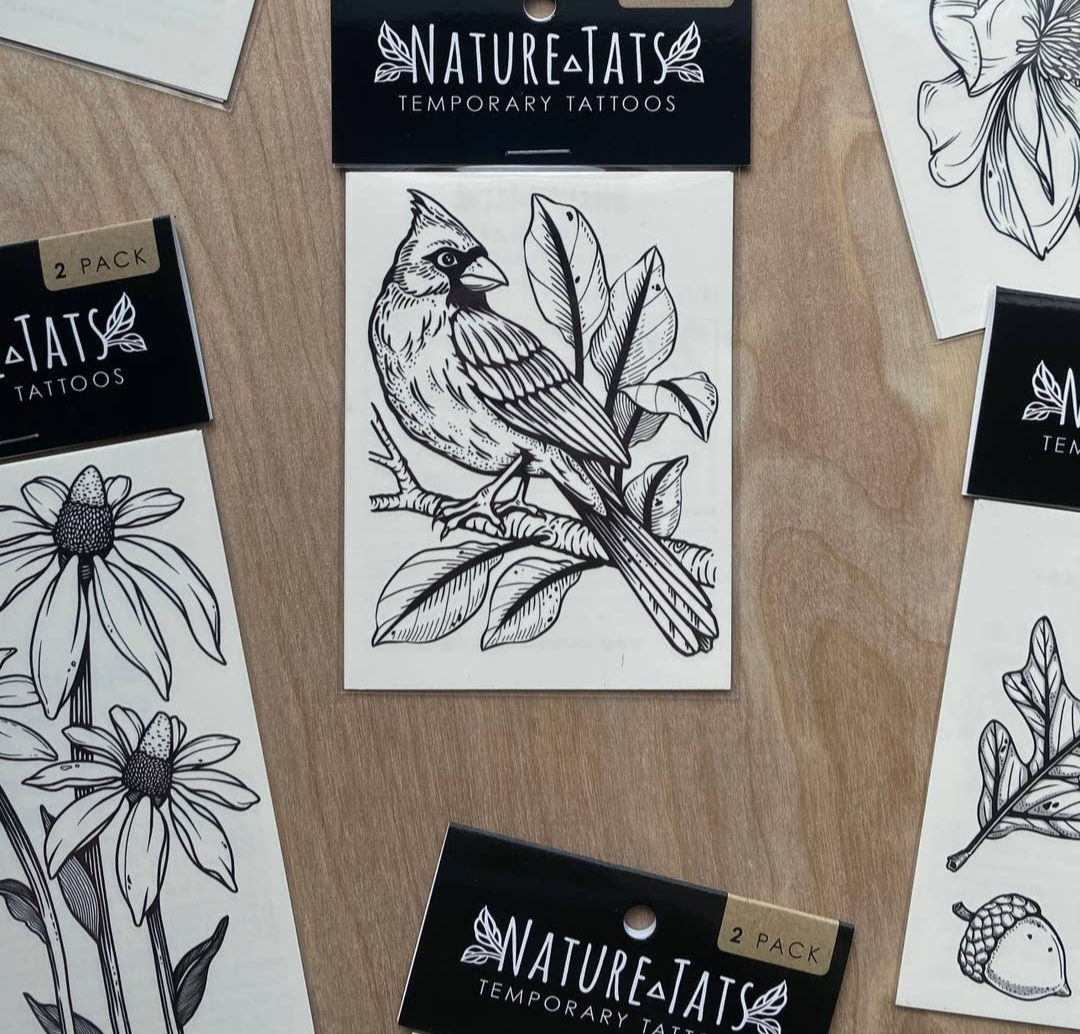 Cardinal Bird Temporary Tattoo