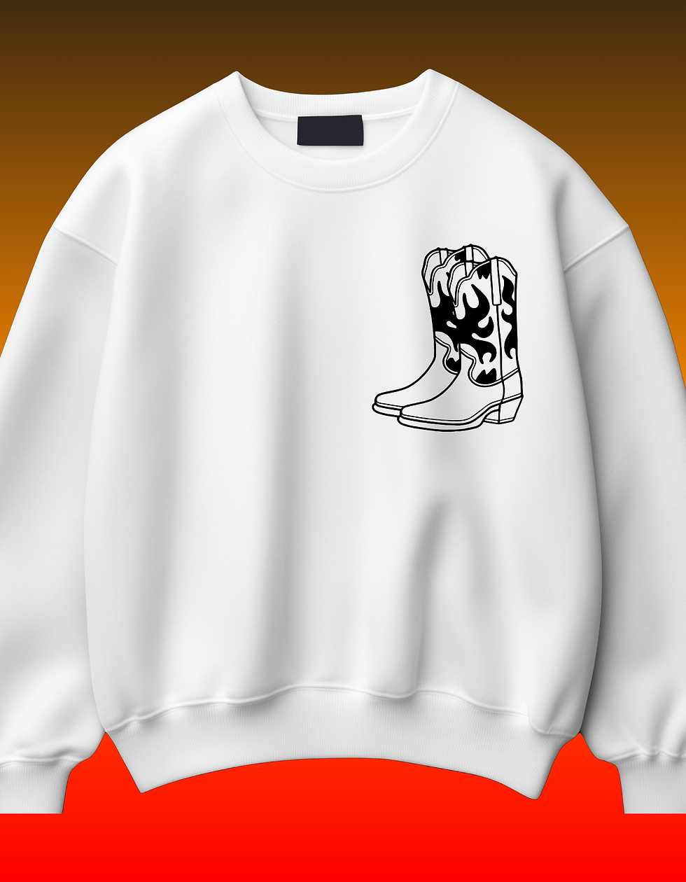 Flame Cowboy Boots Tee/Crewneck