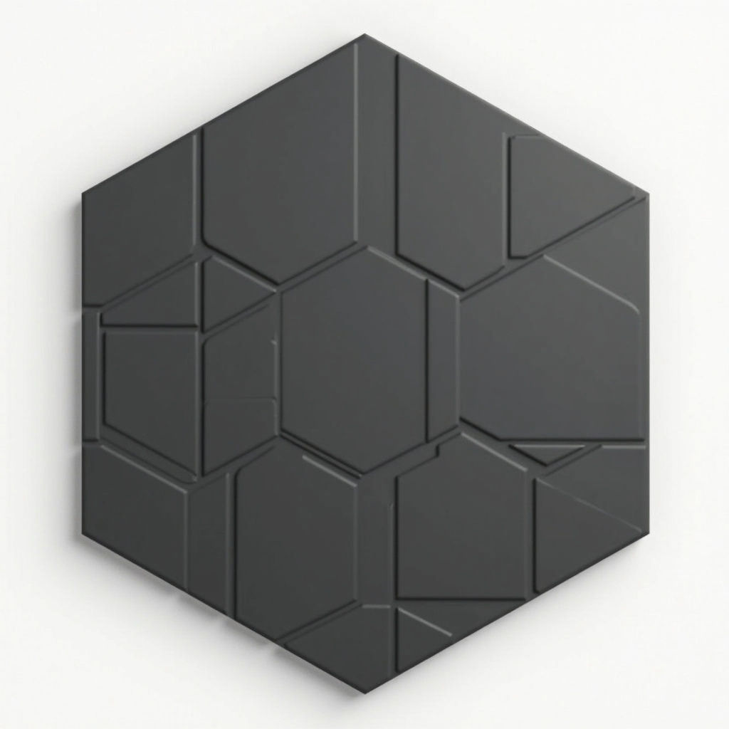 Matte Charcoal Hexagon