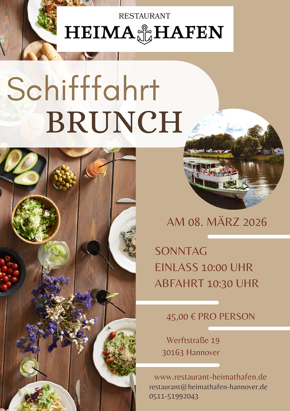 Schifffahrt Brunch 8.3.