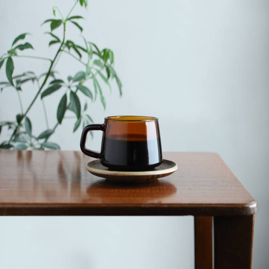 Thumbnail: Sepia Mug 340ml with Saucer by Kinto