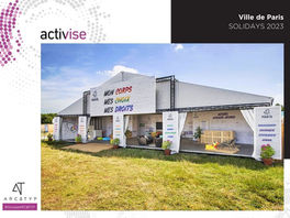 L'Accueil Kiosque Jeunes réalisé par Activise pour la Ville de Paris sur le SOLIDAYS 2023