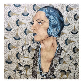 Oeuvre de l'artiste peintre Tamara de Lempicka All over présentée en exclusivité par la Galerie d'art Artbyceline à Valence.