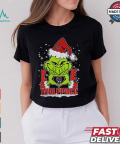 The Grinch Love Heart 2024 NC State Wolfpack Football Christmas Shirt