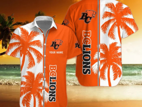 BC Lions CFL Tropical Hawaiian Shirt