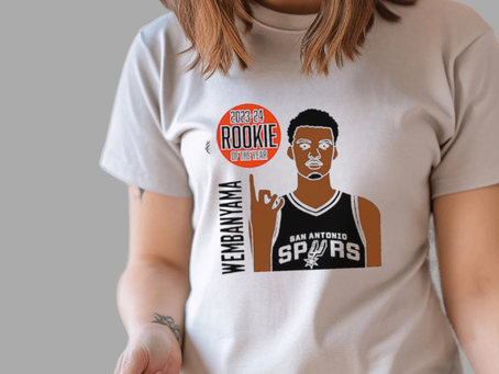 San Antonio Spurs Victor Wembanyama 2023 24 rookie of the year cartoon shirt
