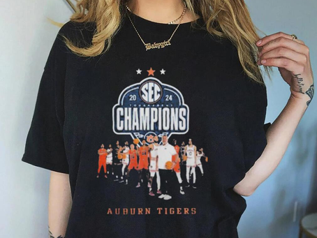 Official 2024 sec men’s basketball tournament champions auburn all teams shirt