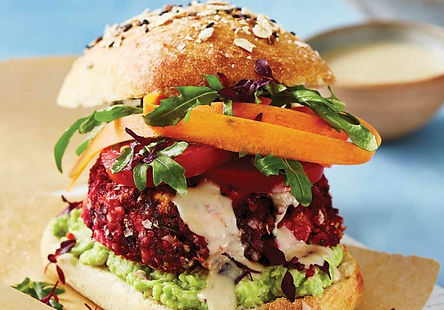 Quinoa & beetroot burgers