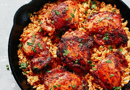 Paprika chicken with cauliflower rice