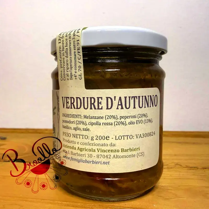 Vasetto di verdure d’autunno artigianali in olio extravergine d’oliva da 200 g