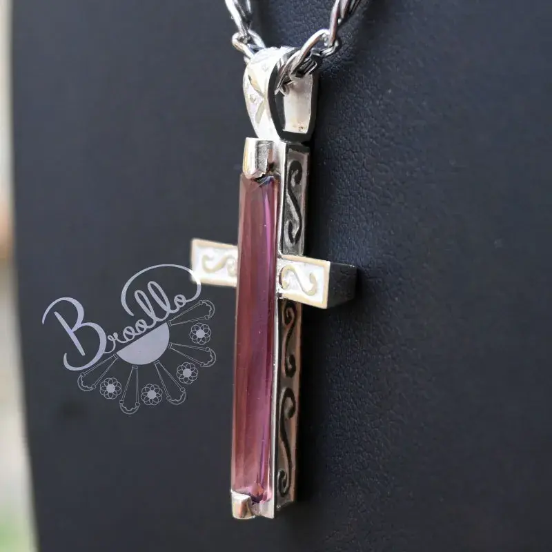 COLLANA IN ARGENTO CON PIETRA VINCENZO LINARDI MAESTRO ORAFO FATTA A MANO