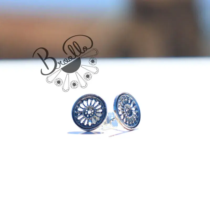 Miniaturbild: orecchini in argento 925 fatto a mano da mastro orafo con rosone altomonte