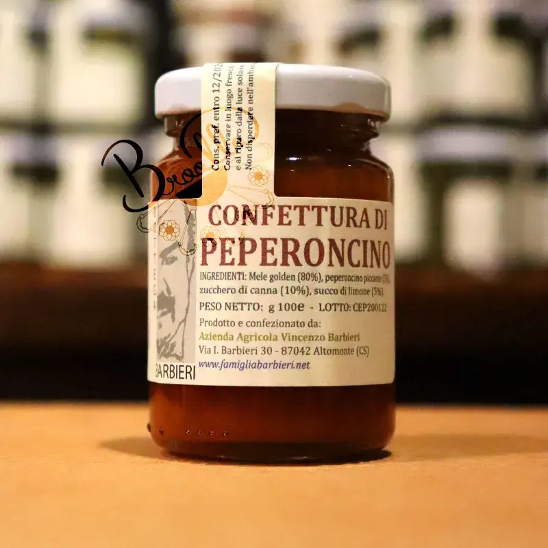 Confettura, di peperoncino, confettura piccante, bottega barbieri, altomonte, calabria