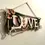 Miniatura: targa fuoriporta 'Love', fatta a mano, fiori di bottoni, romanticismo, creatività, artigianato unico, decorazione domestica